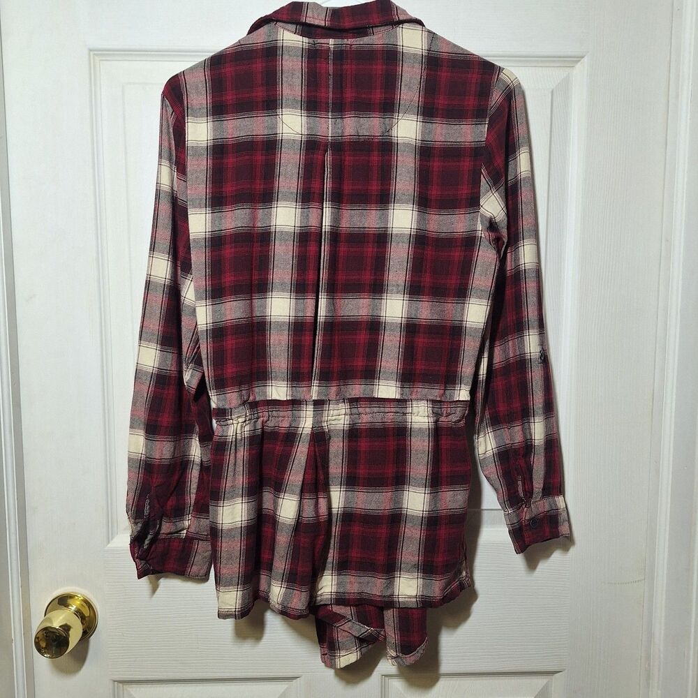 Wild Blue By Sadie Robinson Red White Plaid Cardigan Tie Front Cabincore Size S - Picture 2 of 12